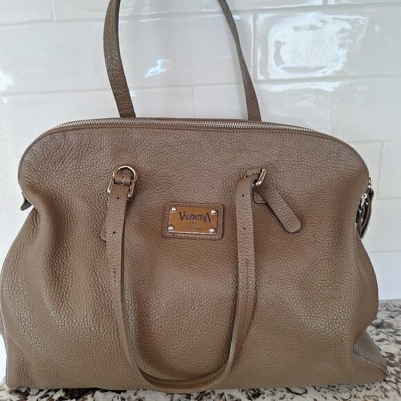 Valentina gray soft leather tote bag - Picture 1 of 14